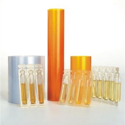 Plastikinė permatoma standi PVC 250 mikronų / PVDC 60 g plėvelė vaistų pakuotėms